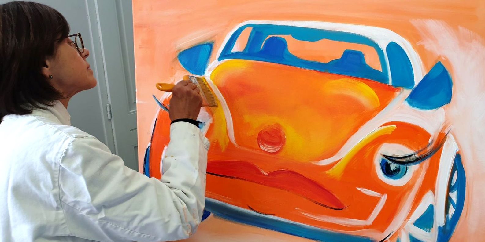 les photos du stage de peinture grand format façon POP ART organisé par Lucie LLONG, artiste peintre du mouvement - Puy-de-Dôme - Clermont ferrand - Pays d'Issoire - Champeix