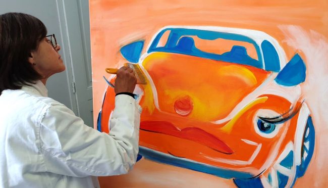 les photos du stage de peinture grand format façon POP ART organisé par Lucie LLONG, artiste peintre du mouvement - Puy-de-Dôme - Clermont ferrand - Pays d'Issoire - Champeix