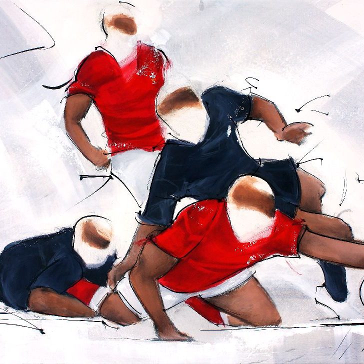 Art Sport Rugby : Painting - All Blacks vs Wales - Arms Park