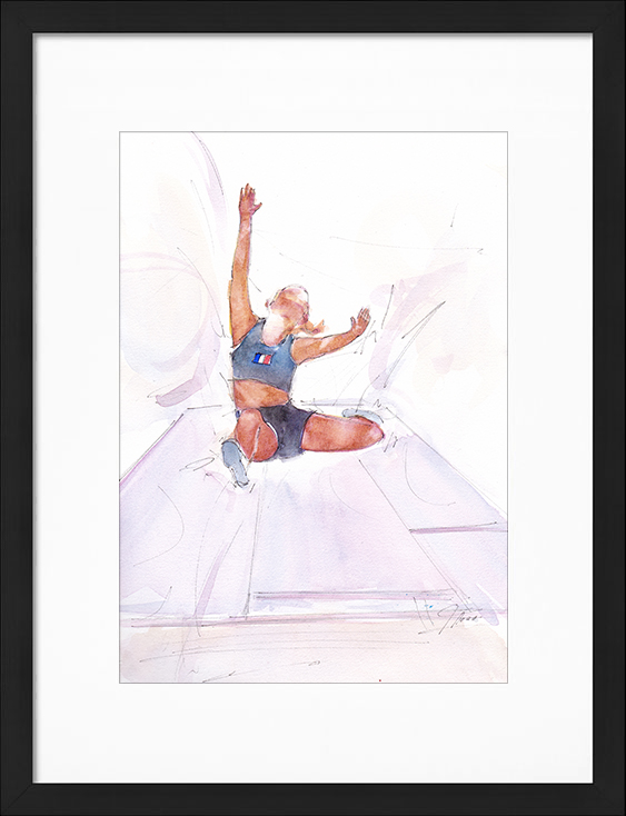Watercolor sport | Sport Painting | Women's Athletics | Long jump