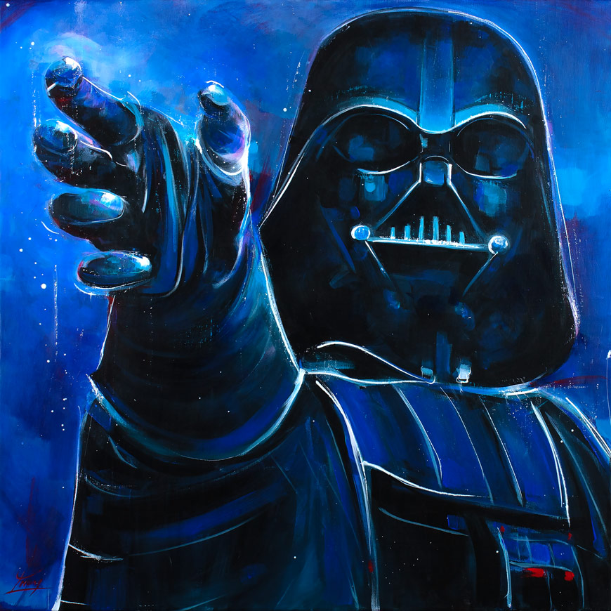 Starwars painting : Dark Vador by Lucie LLONG, artist of movement
