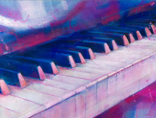 Musical instrument painting | piano on canvas by Lucie LLONG