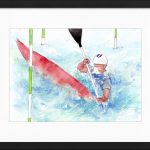 Sport watercolor painting - Kayak - France team