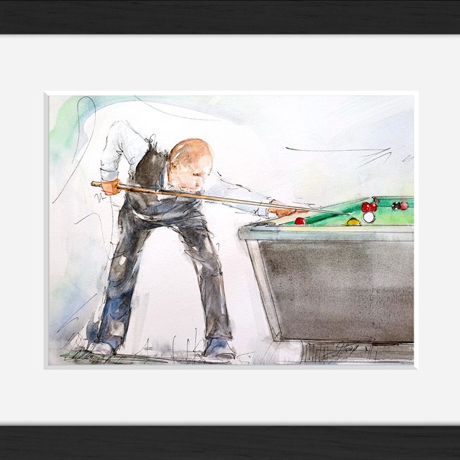 Art | peinture aquarelle | joueur de billard