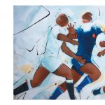 Fondation FERRASSE : La fondation présente ses vœux à tous ses généreux donateurs en peinture - Rugby féminin - Le crunch par Lucie LLONG