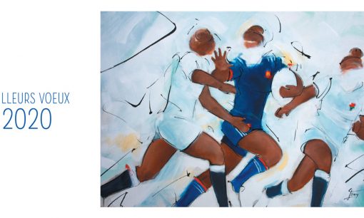 Fondation FERRASSE : La fondation présente ses vœux à tous ses généreux donateurs en peinture - Rugby féminin - Le crunch par Lucie LLONG