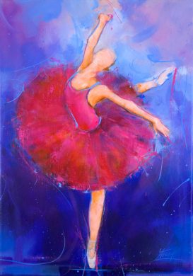 Art | Ballet Painting | Dancer on stage by Lucie LLONG