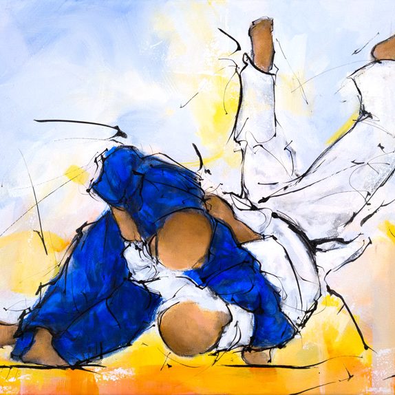Sports Painting Judo lucie LLONG, artist of the movement
