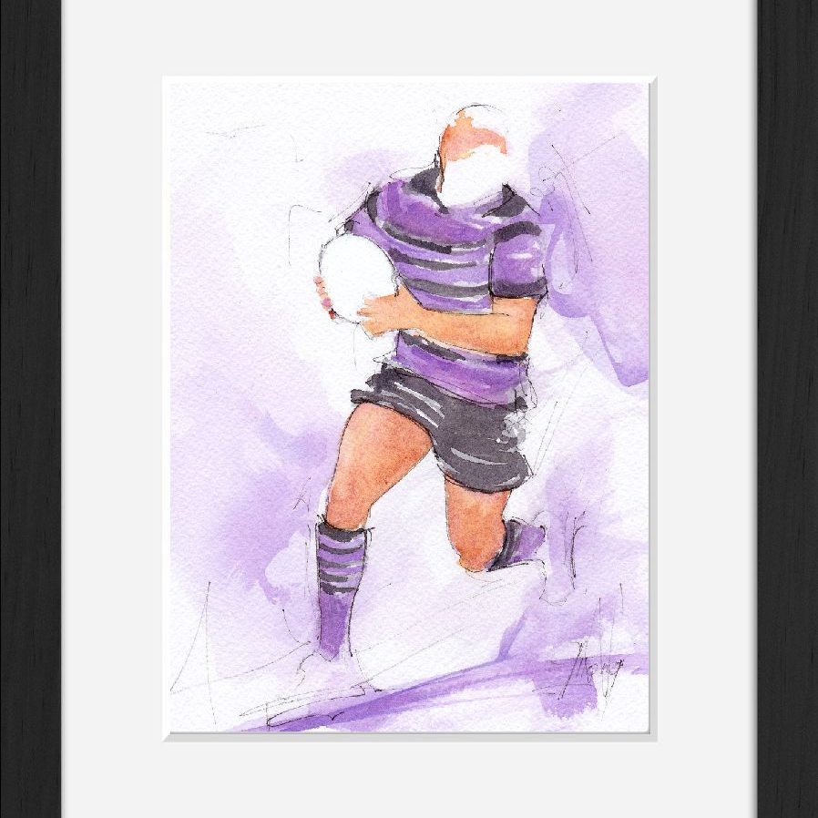 Aquarelle Rugby | Peinture de sport | USI rugby