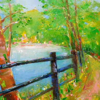 Tableau de paysage | peinture du Puy de Dôme par Lucie LLONG