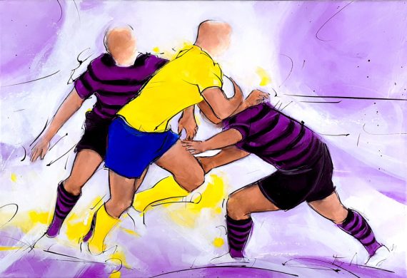 Peinture de rugby | USI vs ASM | Challenge auvergne d'Issoire par Lucie LLONG