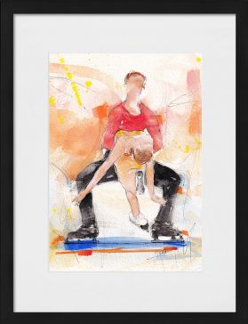 art peinture aquarelle danse sur glace: Cabriella Papadakis et Guillaume Cizeron