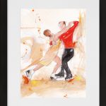 art peinture aquarelle danse sur glace: Cabriella Papadakis et Guillaume Cizeron