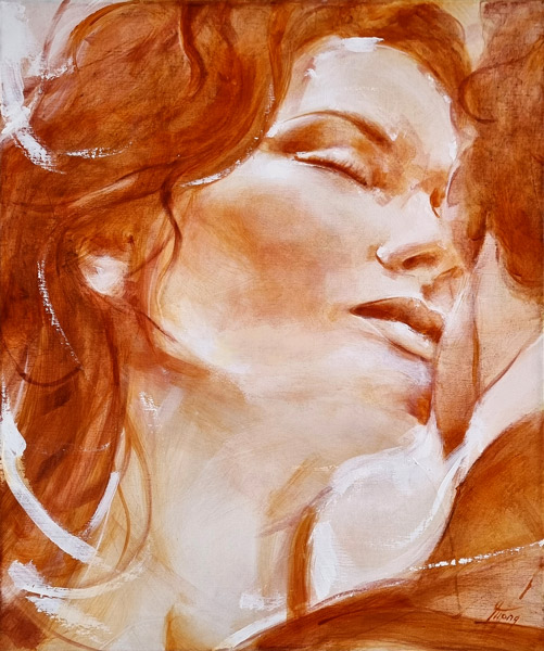 Tableau amour & sensualité | Ouevre d'art Saint valentin | Peinture par Lucie LLONG, artiste peintre