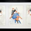 Aquarelle de rugby - Peinture du XV de France face aux All Blacks par Lucie LLONG, artiste peintre du mouvement et du sport
