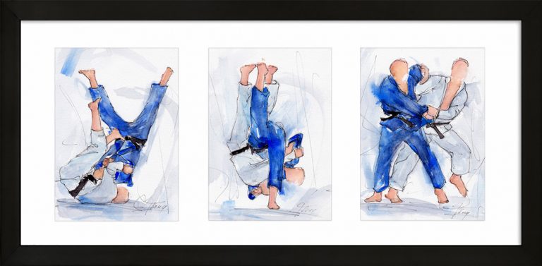 art-peinture-sport-judo-aquarelle-lucie-llong