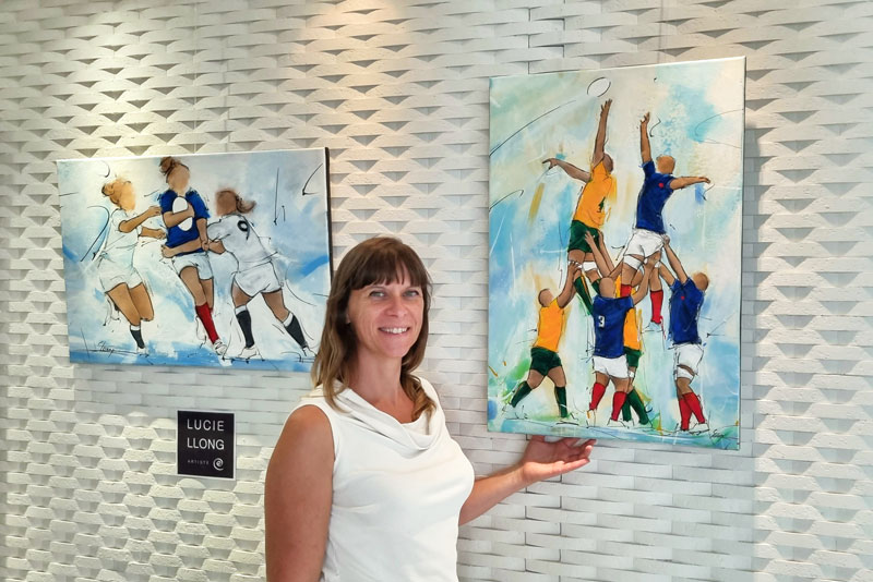 Exposition FRANCE 2023 | Coupe du monde de rugby | Hôtel renaissance - Aix en provence | Exposition de Lucie LLONG, artiste peintre du sport et du mouvement