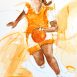 Aquarelle de basketball US féminin | Athletes unilimited | Peinture de sport par Lucie LLONG artiste peintre 