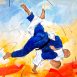 Judo painting | Sports painting | Judo competition by Lucie LLONG, sports artist