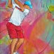 Golf painting | Golfer in action | Sport painting | Artwork by Lucie LLONG, painter of sport and movement