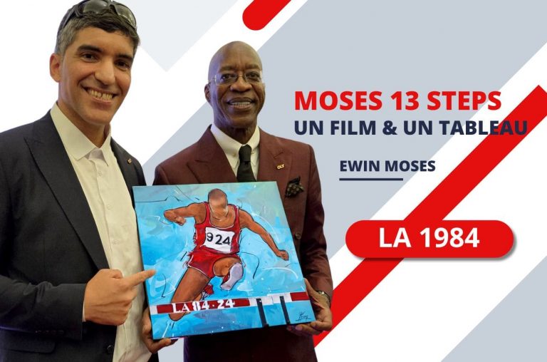 Samir Azzimani and Edwin Moses at the premiere of the film Moses - 13 Steps in Atlanta.