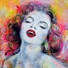 Tableau POP art | Marilyn Monroe en peinture | Série icônes du cinéma et de la mode | Œuvre d'art contemporaine par Lucie LLONG, artiste peintre du mouvement.