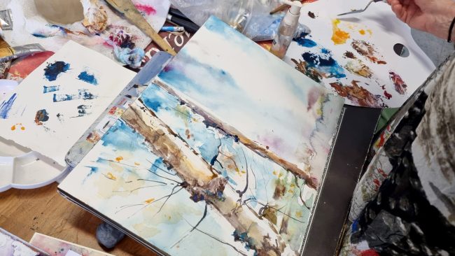 stage de peinture aquarelle au couteau